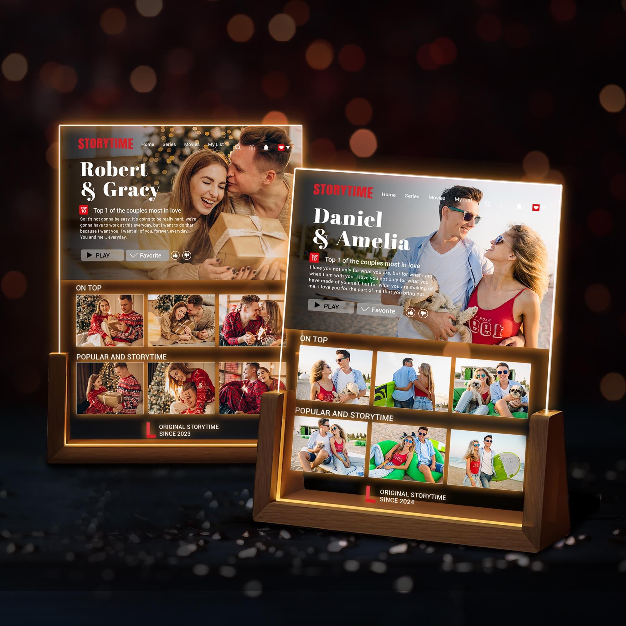 Custom Name Night Light as Valentines Day Gift, Anniversary Gifts, Engagement Gifts, Romantic Gift for Couple, Names and Date Night Lamp Gifts