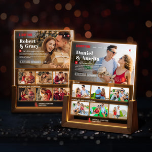 Custom Name Night Light as Valentines Day Gift, Anniversary Gifts, Engagement Gifts, Romantic Gift for Couple, Names and Date Night Lamp Gifts