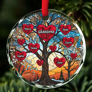 My Beloved Kids Glass Effect Tree - Personalized Crystal Ornament - Christmas Gift For Mom, Grandma & Kids