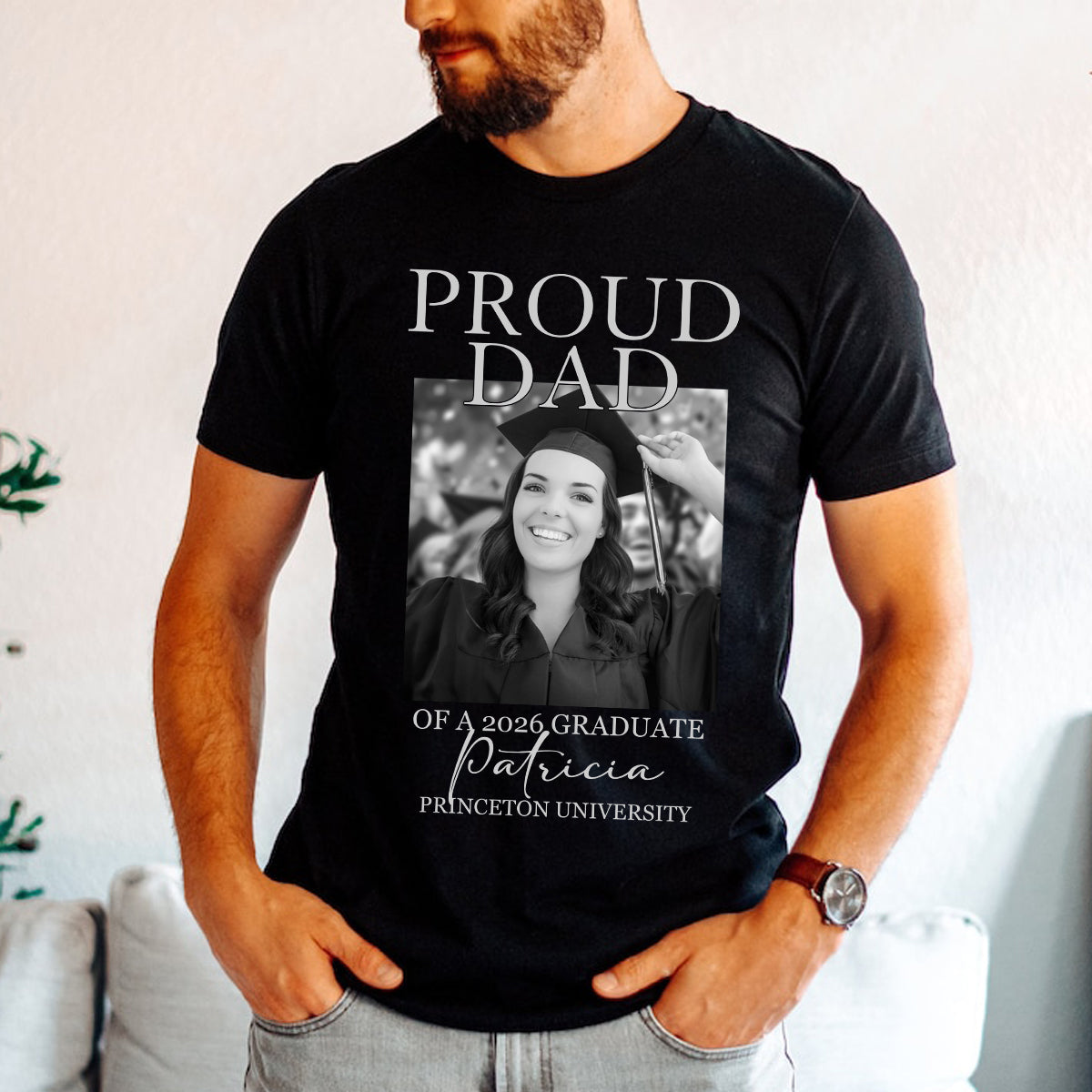 Custom Graduation Shirt Proud Family Of Graduate 2026 Senior Picture Grad T-Shirt