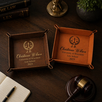 Custom Law Degree Graduation Valet Tray - Personalized Grad Lawyer Gift for Graduates, Class of 2026
