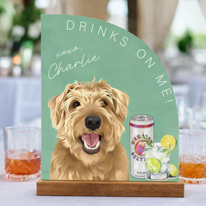 Custom Pet Portrait Signature Drink Sign, Acrylic Wedding Bar Menu, Wedding Drink Bar Decor