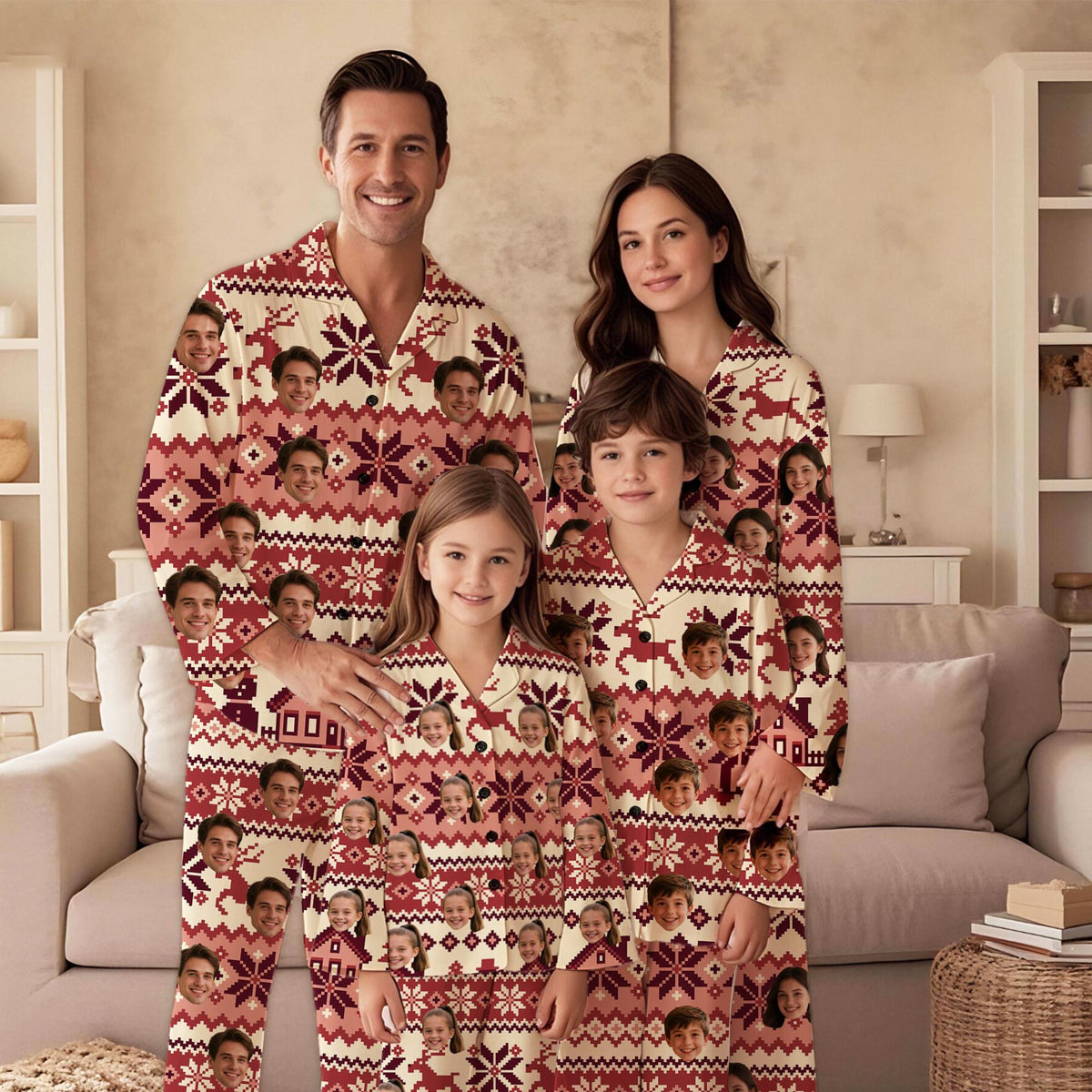 Custom Christmas Photo Pajamas, Matching Family PJ Set, Family Matching Pyjamas, Gift for Kids Adult