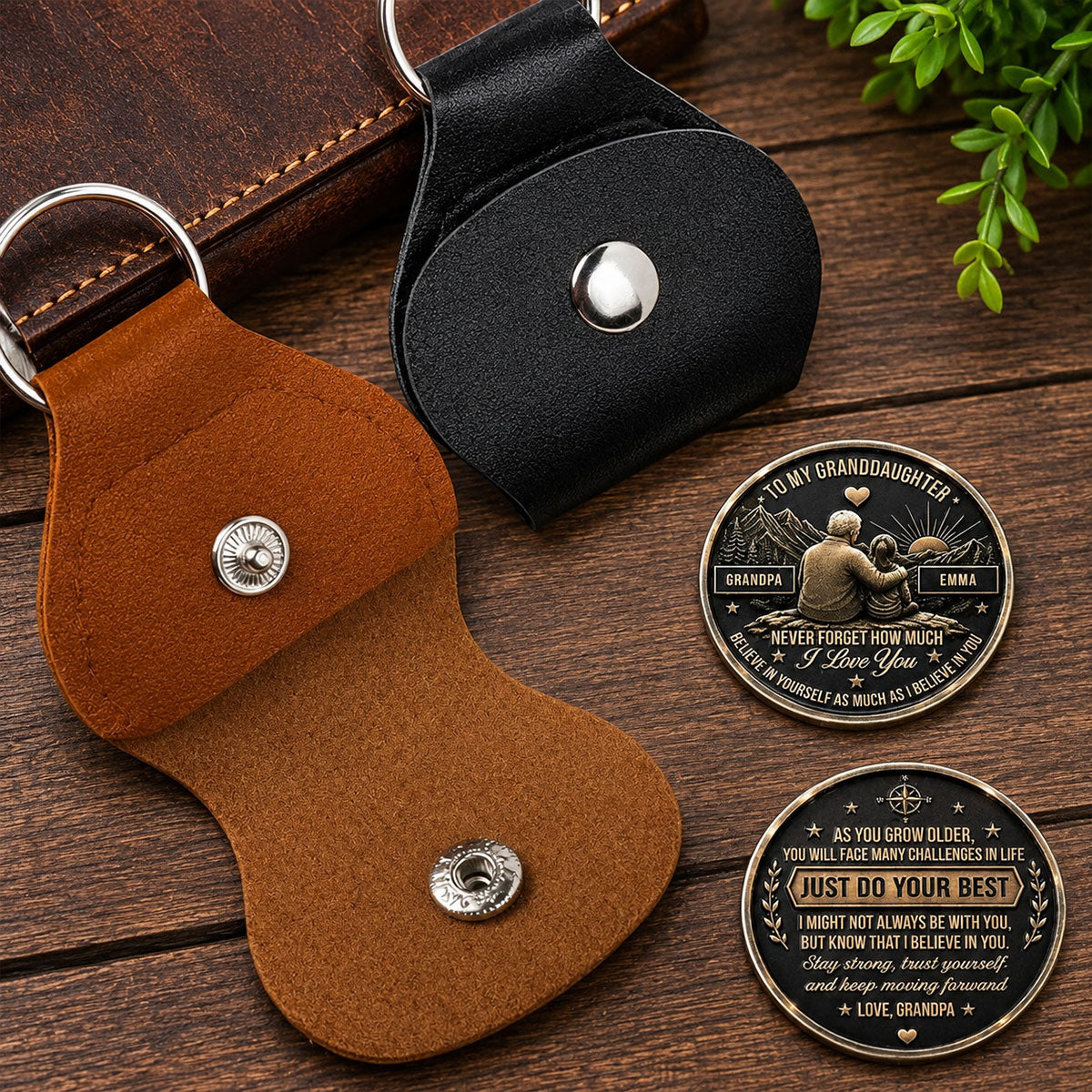 Just Do Your Best Pocket Hug - Personalized Gifts for Grandson/Granddaughter