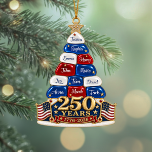 Stars And Stripes Christmas Together We Make A Family Tree - Personalized 3D Ornament
