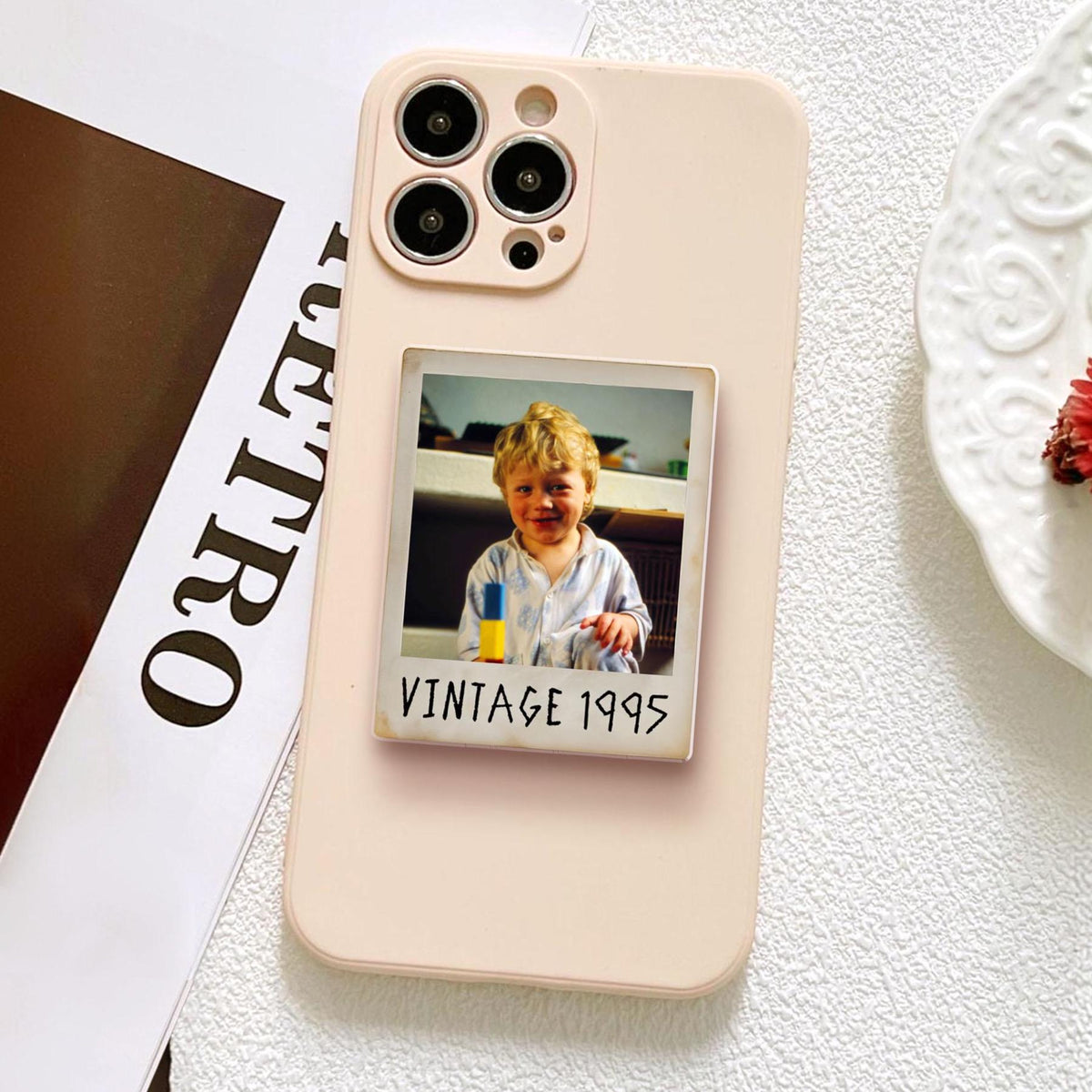 Personalized 30th Birthday Phone Grip, Custom Photo Vintage 1995, Custom Year Birthday Phone Accessory, 30th Birthday Gift