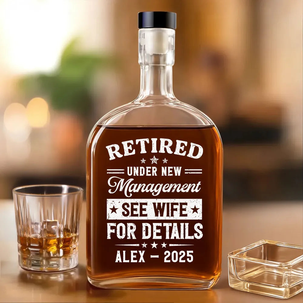 Under New Management - Personalized Whiskey Bottle - Valentine's Day Gift, Anniversary Gift For Couple
