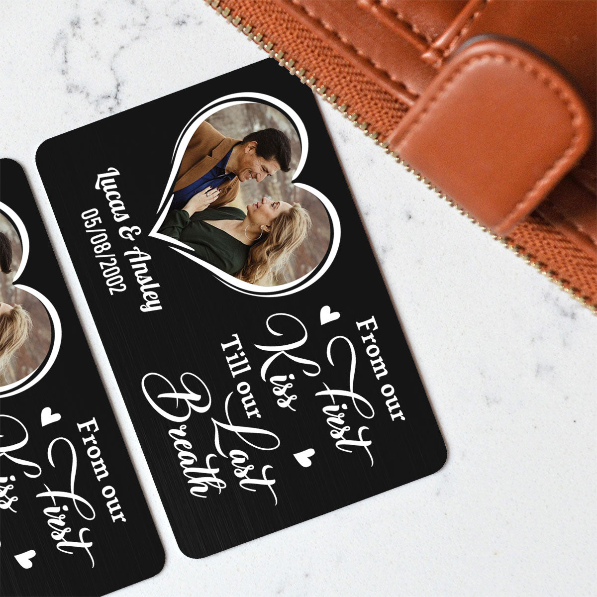 From Our First Kiss Till Our Last Breath - Personalized Wallet Insert Card - Valentine's Day Gift, Anniversary Gift For Couple