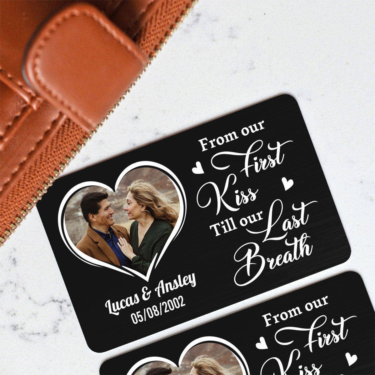 From Our First Kiss Till Our Last Breath - Personalized Wallet Insert Card - Valentine's Day Gift, Anniversary Gift For Couple