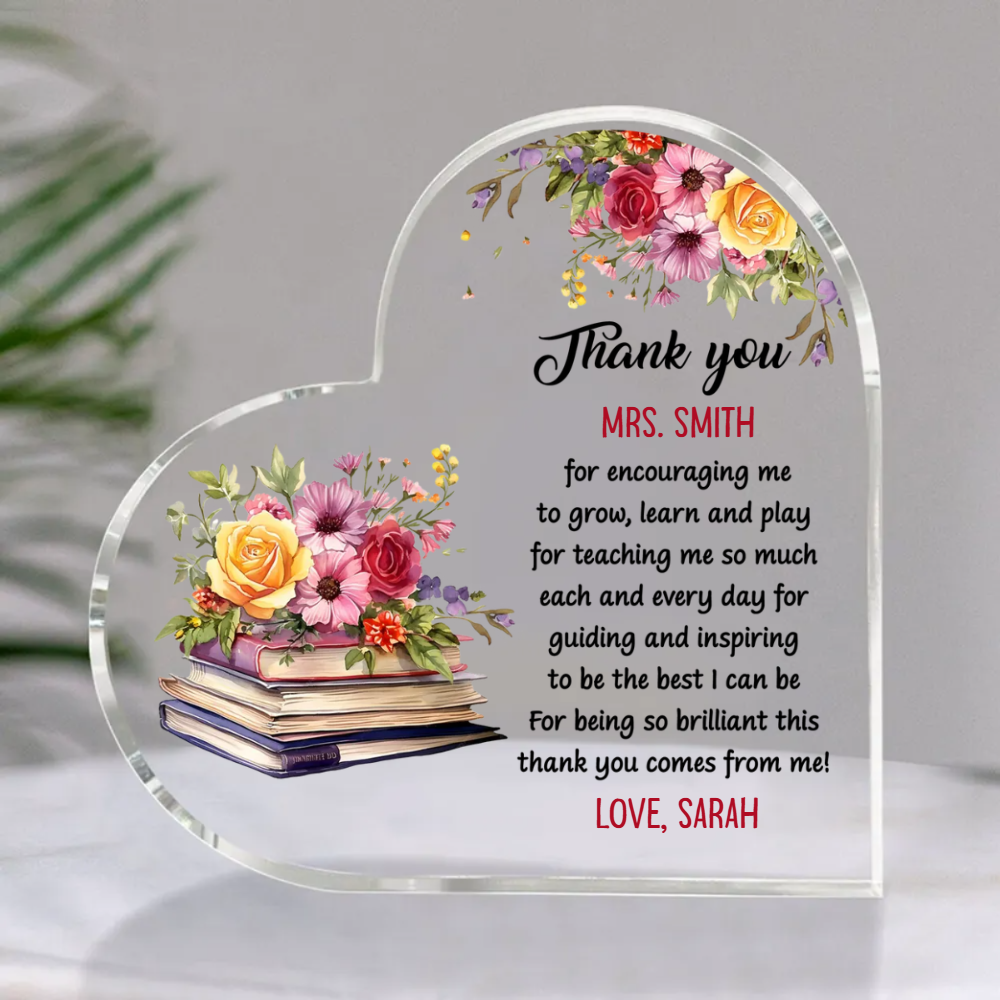 Thank You Teacher Appreciation Acrylic Plaque, Desk Gift For Teacher, Gift For Teacher