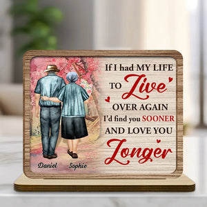 Love You Longer - Personalized Wooden Plaque - Valentine's Day Gift, Anniversary Gift For Couple