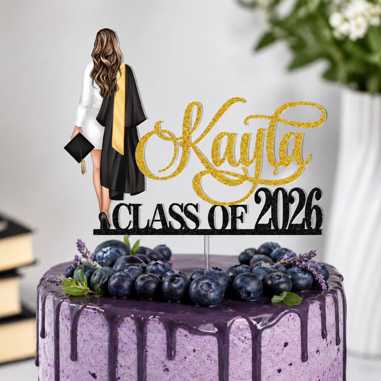Personalized Graduation Gifts, Custom Graduation Cake Topper, Girls Class Of 2025 Cake Topper, Congrats Grad Party Favors, Senior Cake Decor