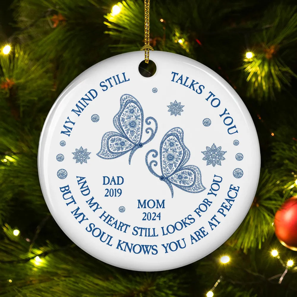 My Soul Knows You Are At Peace Toile De Jouy - Personalized Ornament - Memorial Gift