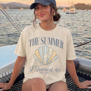 The Summer I Turned 16 Shirt, 16th Birthday Shirt, Faux Patchwork Beach Birthday Shirt, 16th Birthday Gift for Girl