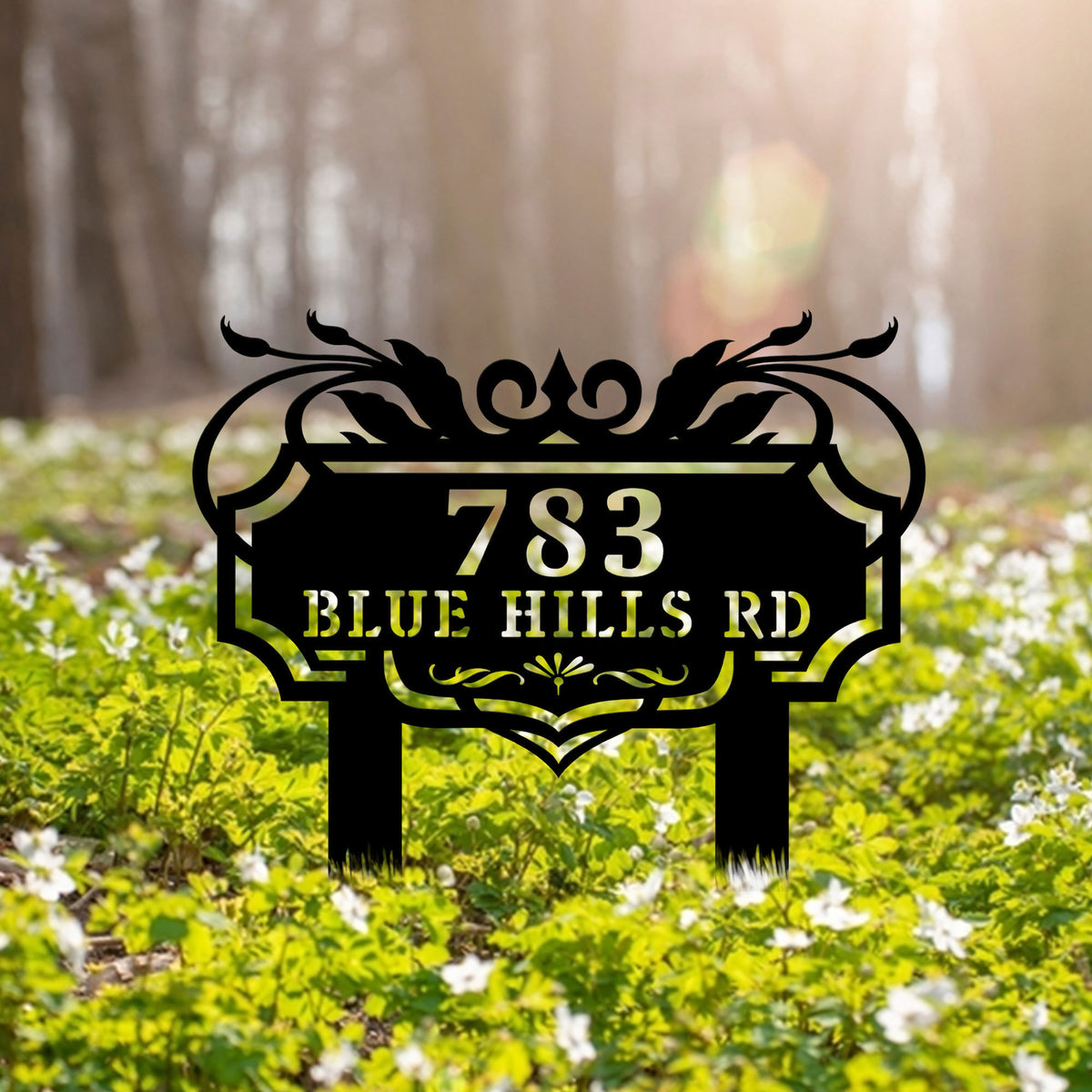 Custom Modern Address Sign, Metal House Number Sign, Metal Address Sign, Stake Address Sign, Outdoor Sign, Garden Art, Garden Decor