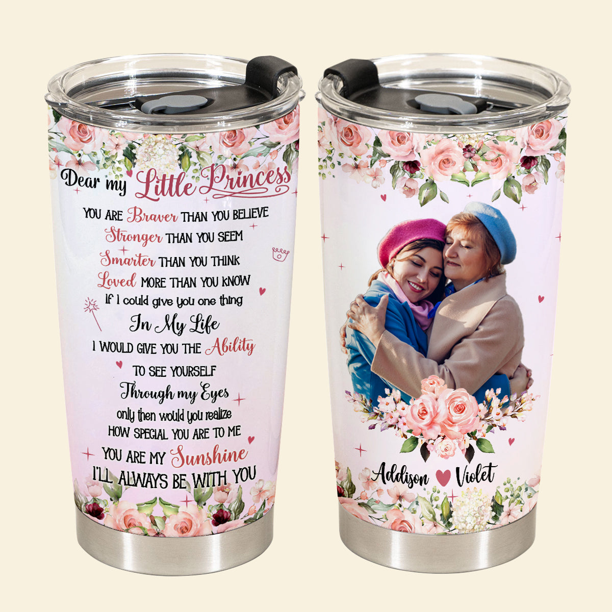You Are Braver Than You Believe - Personalized Tumbler - Gift For Daughter