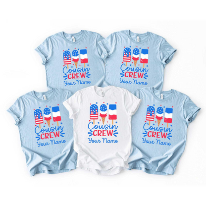 Personalized Cousin Crew Matching 4TH of July Shirts,Custom The Cousin Crew T-shirts,4th Of July Youth Family Tees,American Kids Shirts Gift