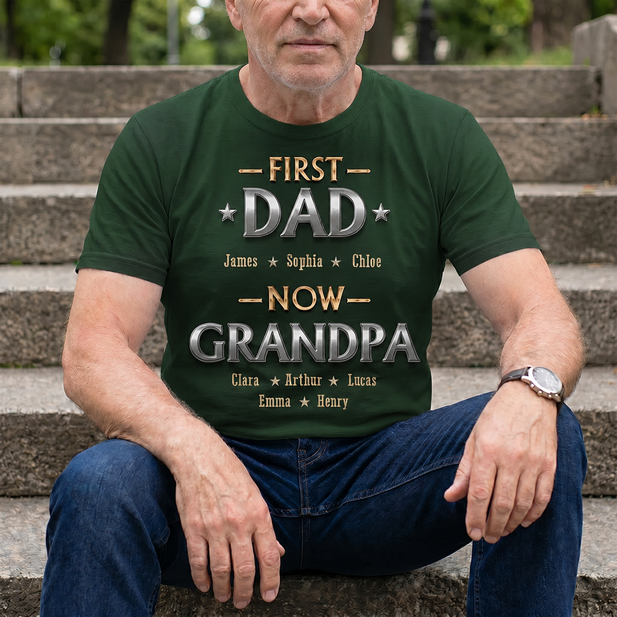 Living The Best Title - Personalized Shirt For Dad, Grandpa