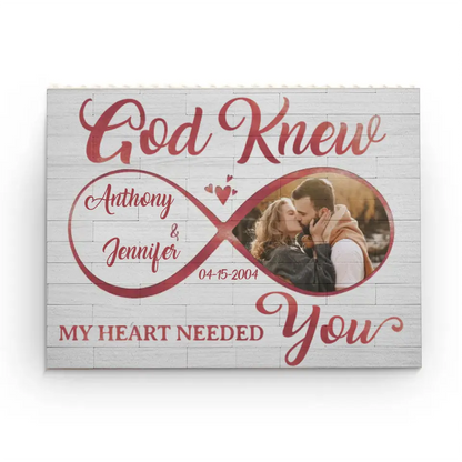God Knew My Heart Needed You Red Infinity - Personalized Building Block Puzzle - Anniversary Gift, Valentine's Day Gift For Couple