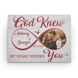 God Knew My Heart Needed You Red Infinity - Personalized Building Block Puzzle - Anniversary Gift, Valentine's Day Gift For Couple