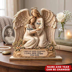 Wrapped In Heavenly Love - Personalized Wooden Plaque, Gift For Loss of Mom
