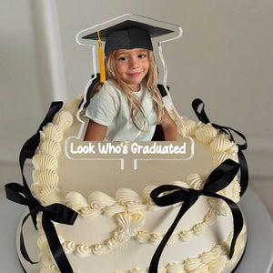 Personalized Childhood Photo Acrylic Cake Topper, Graduation Party Decoration, Custom Photo Cake Topper, Graduated 2026, Class Of 2026 Gift