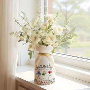 My Grandkids Make My Life More Grand - Personalized Bloom Vase - Gift For Grandmother, Mother's Day Gift, Birthday Gift