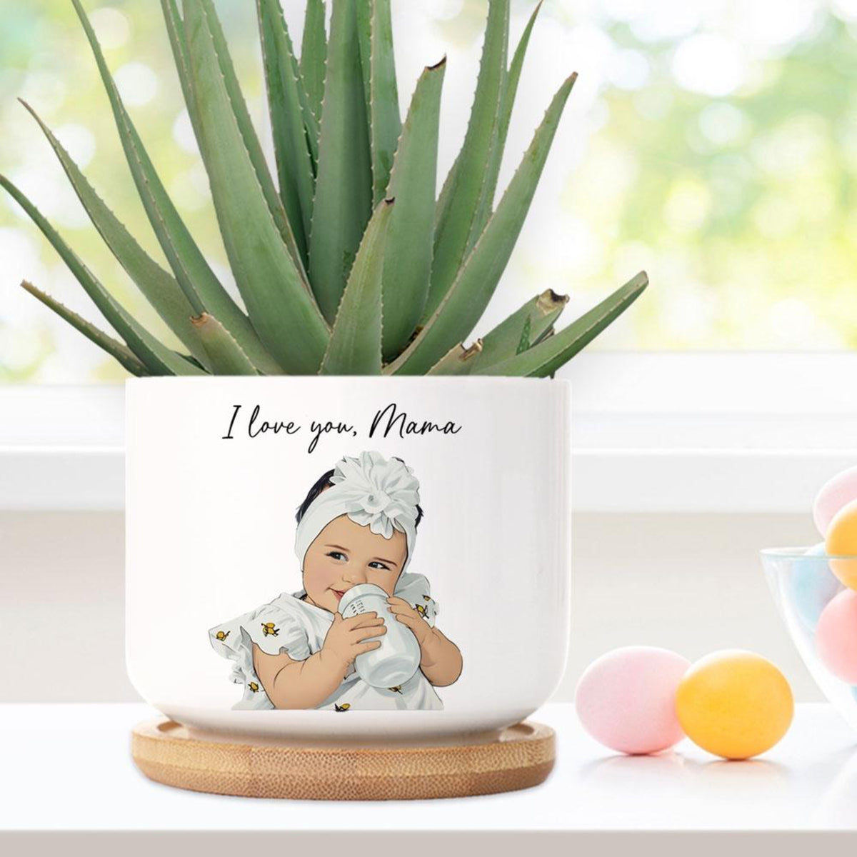 Custom Photo With Message - Personalized Plant Pot - Gift For Mom, Mother's Day, Birthday Gift