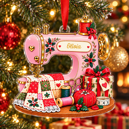 Sewing Machine Acrylic Ornament - Personalized Christmas Ornaments