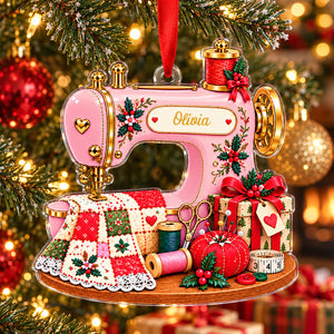 Sewing Machine Acrylic Ornament - Personalized Christmas Ornaments