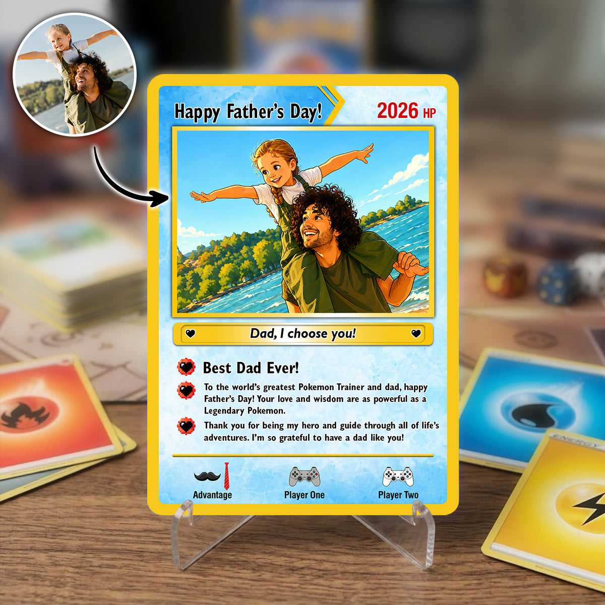 Happy Father's Day Trading Card - Personalized Poke Card