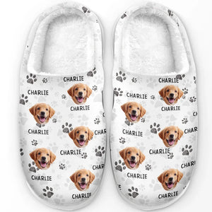 Custom Photo Fur Babies - Personalized Fleece Slippers - Christmas Gift For Pet Owners, Pet Lovers
