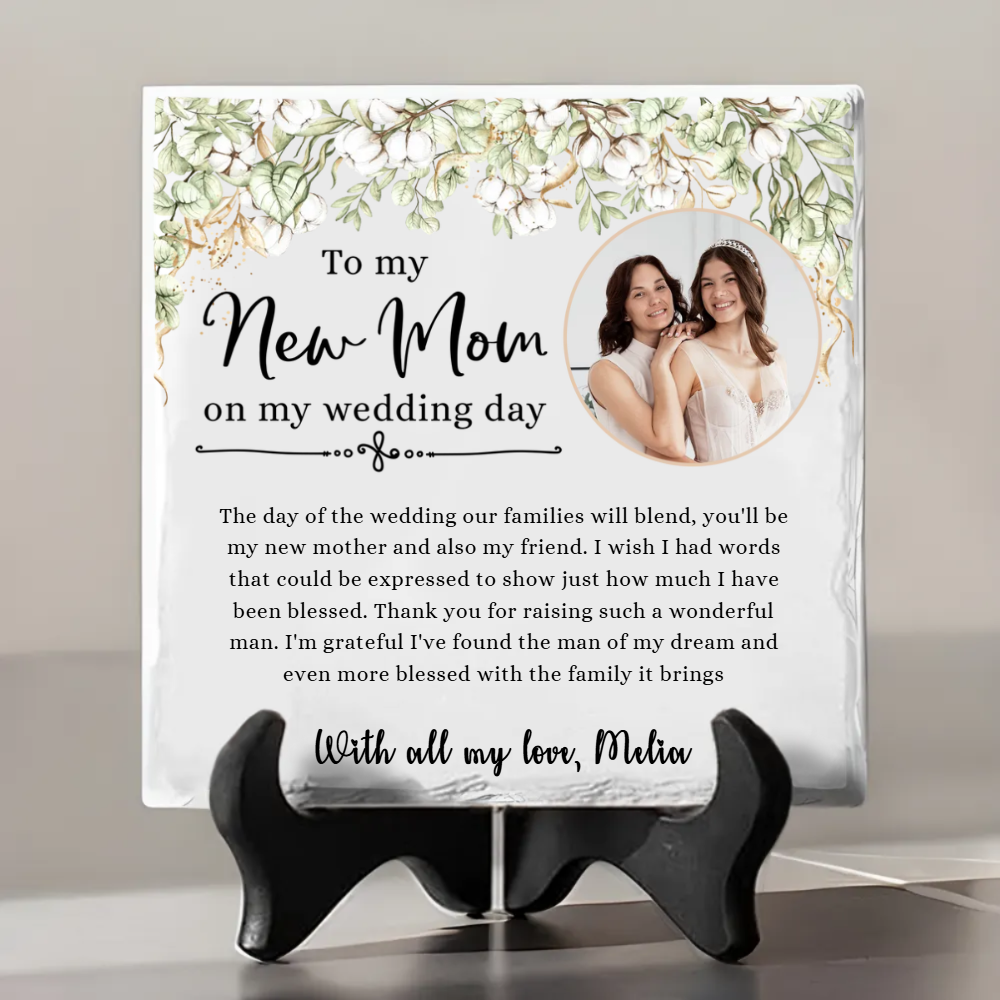 To My New Mom On My Wedding Day - Personalized Garden Stone - Gift For Mother-in-law On Wedding Day