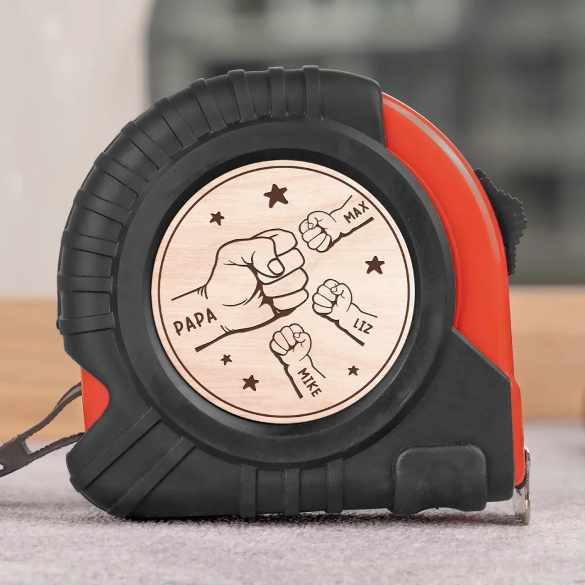 Best Dad Ever Fist Bump - Personalized Tape Measure - Father's Day, Birthday Gift For Dad, Grandpa