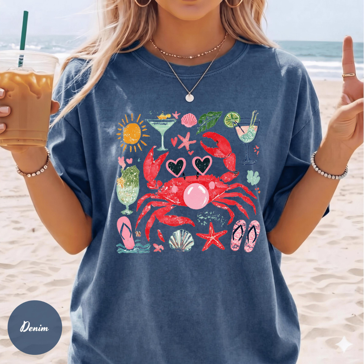 Comfort Colors Funny Crab Shirt, Crab Blowing Bubble Graphic Tee, Beach Vibes Nautical T-shirt, Summer Vacation Gift, Graphic Summer Shirt 1_6c754e7a-469a-4c0d-ba7f-c04357ba26ab.png