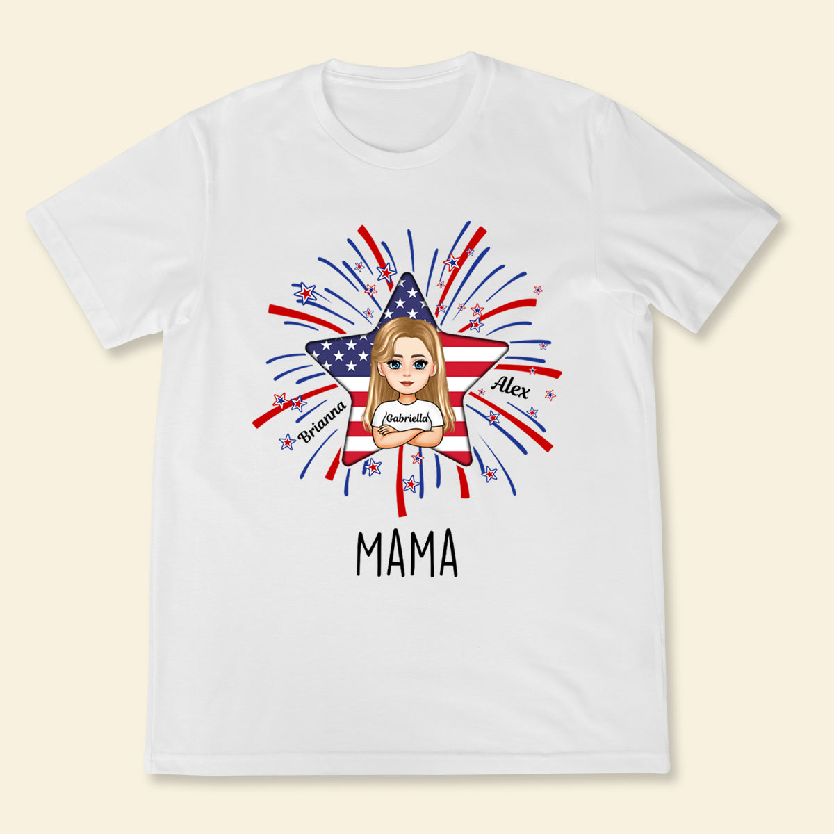 Firework Grandma Mom Mama - Personalized Apparel - Gift For Mom , Grandma, 4th Of July