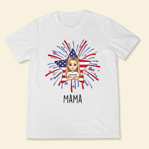 Firework Grandma Mom Mama - Personalized Shirt - Gift For Mom , Grandma, 4th Of July