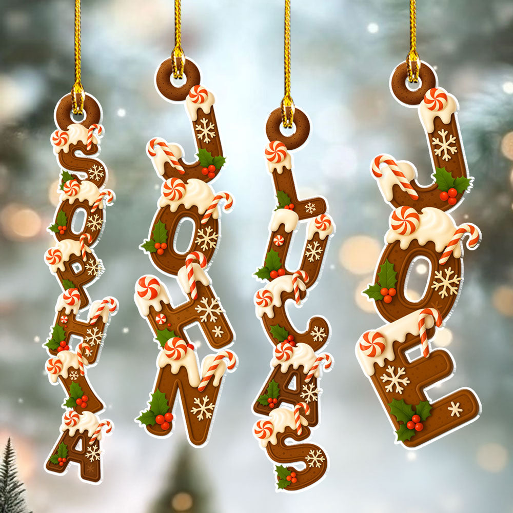 Custom Chocolate Christmas Letters - Personalized Shaped Ornament - Christmas Gift For Family
