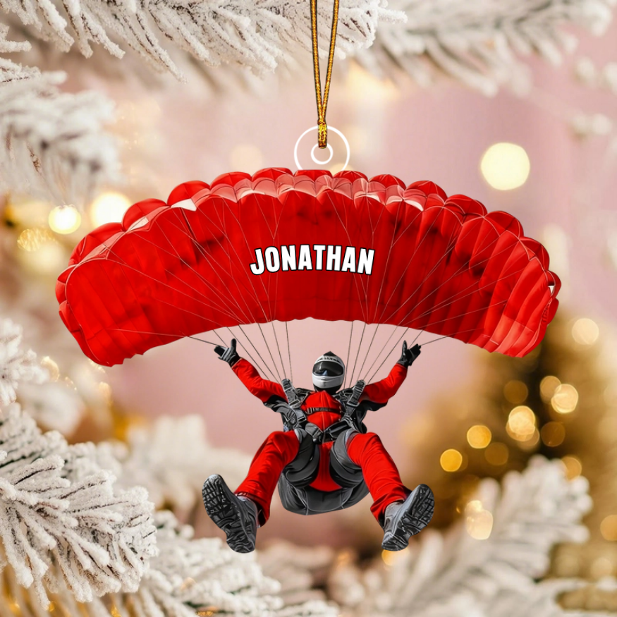 Personalized Skydiver Christmas Ornament - Gift For Skydiving Lovers, Extreme Sports Fans