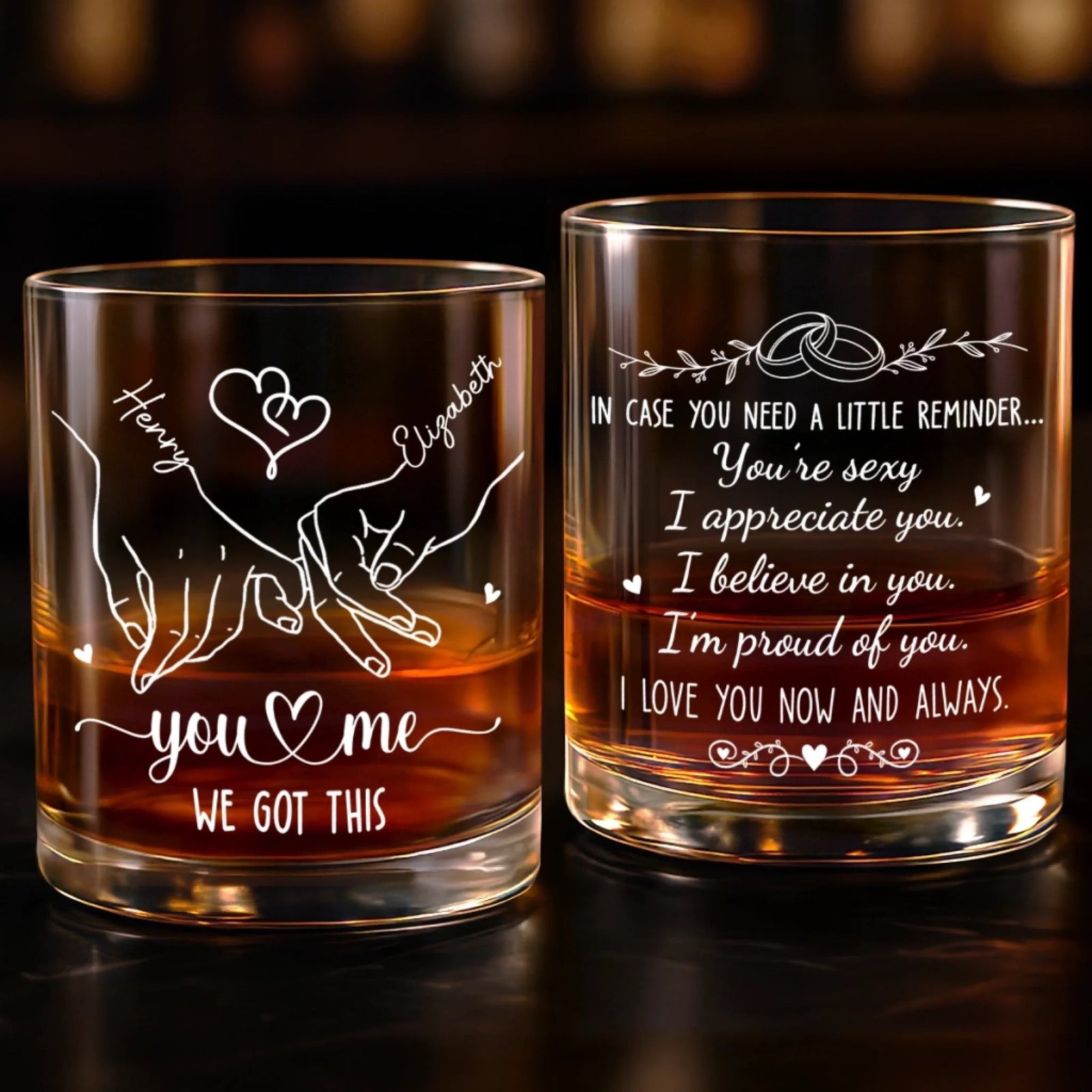 A Little Reminder For You - Personalized Whiskey Glass - Anniversary Gift, Valentine's Day Gift For Couple