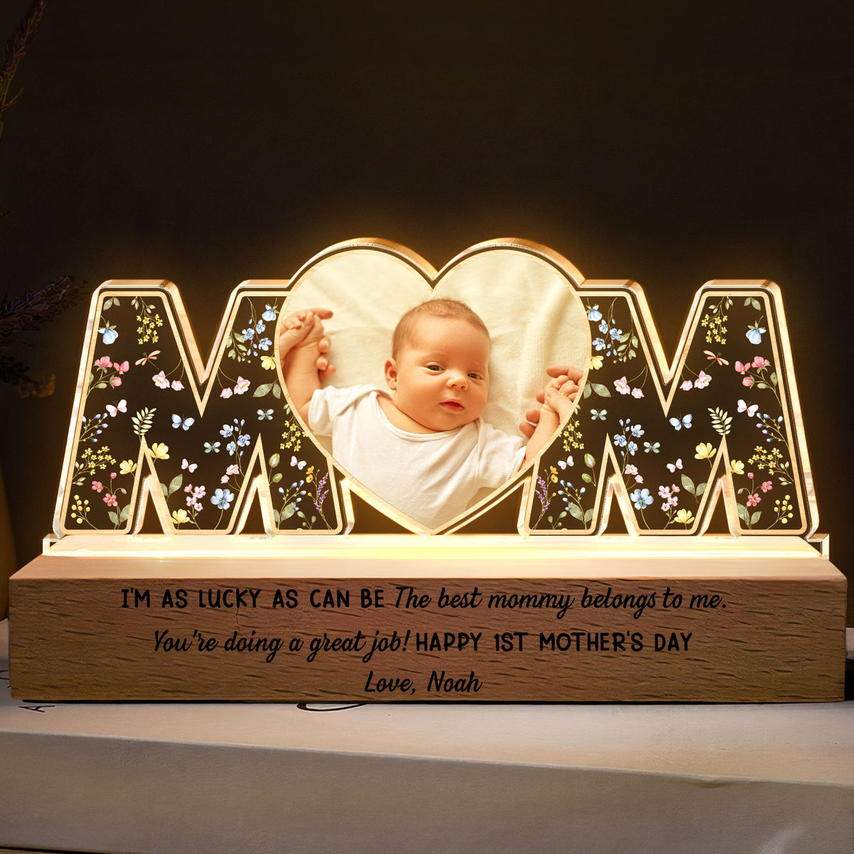The Best Mommy Belongs To Me You re Doing A Great Job - Personalized Photo LED Night Light - Gift For New Mom