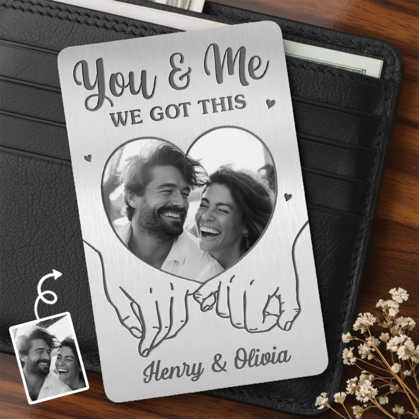 You & Me We Got This Couple Photo - Personalized Wallet Insert Card - Gift For Couple, Anniversary Gift, Valentine's Day Gift