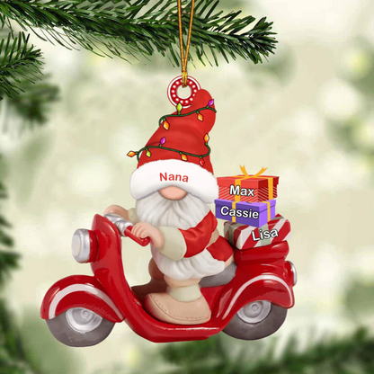 Nana Dwarf Riding A Motorbike - Personalized Ornament - Christmas Gift For Grandma, Mommy