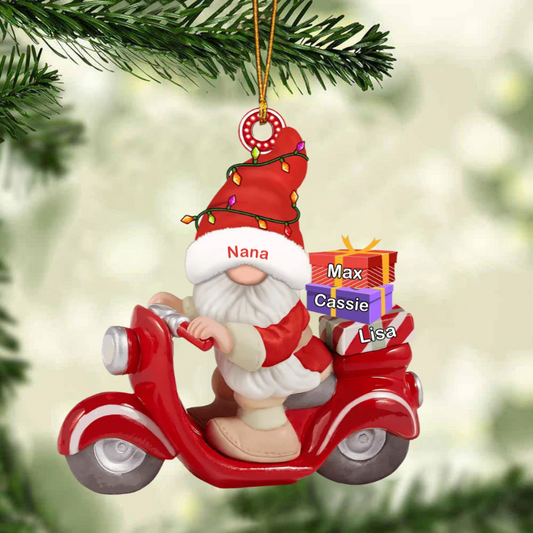 Nana Dwarf Riding A Motorbike - Personalized Ornament - Christmas Gift For Grandma, Mommy