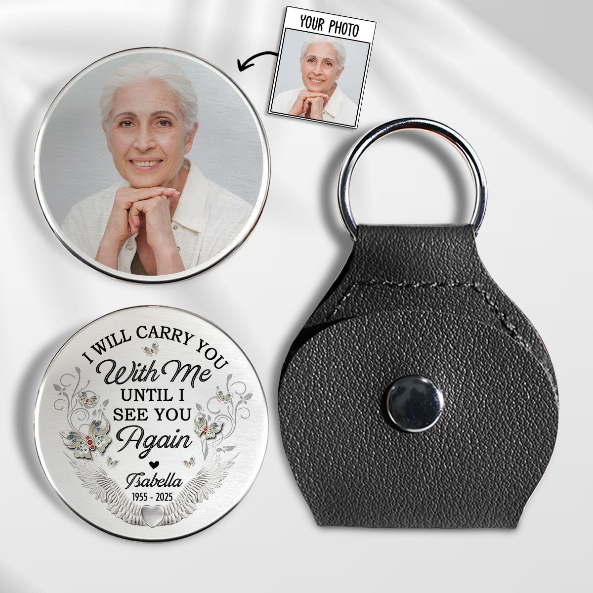 I Will Carry You With Me Until I See You Again - Personalized Pocket Hug - Memorial Gift
