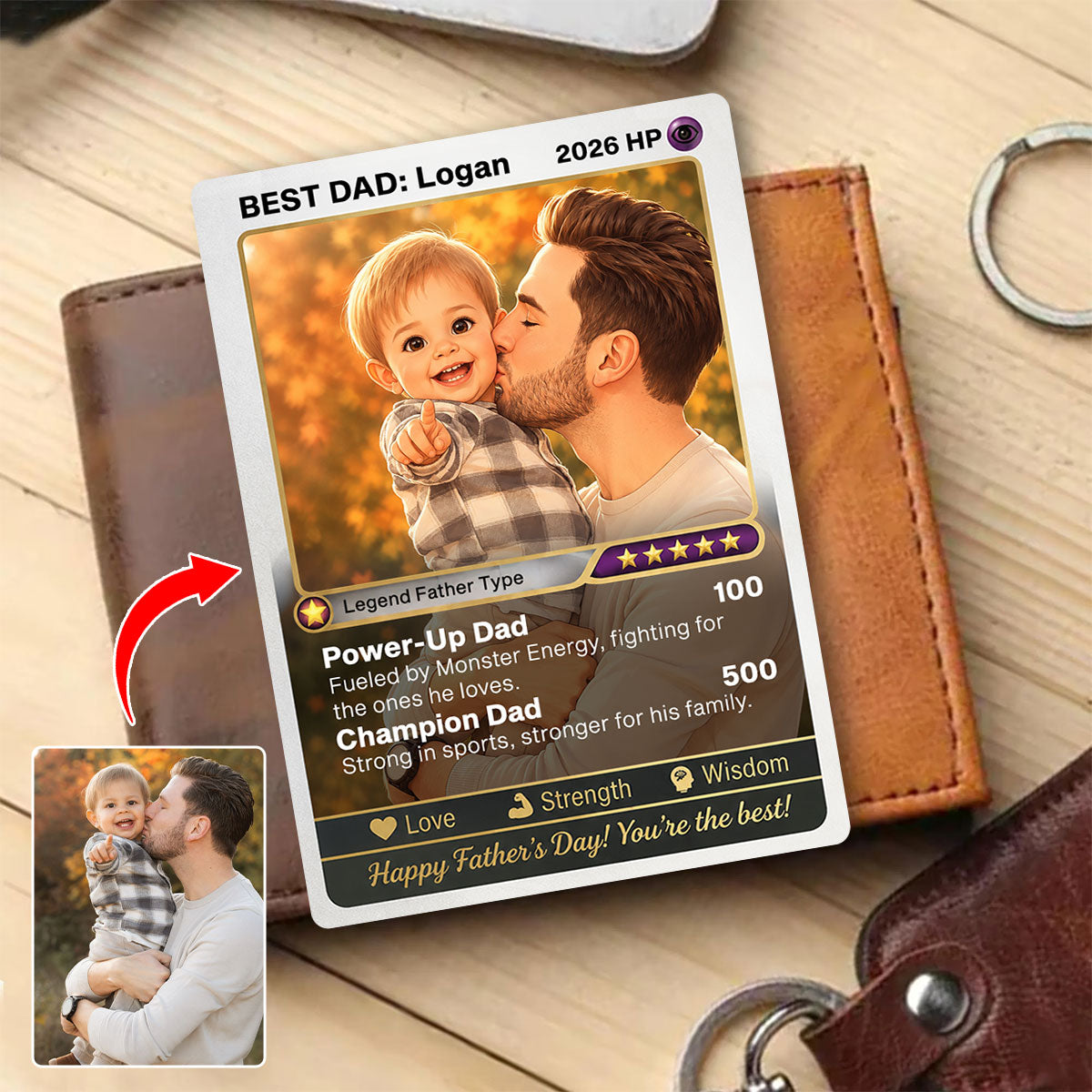 Legendary Father Type - Personalized Poke Card For Dad Father's Day