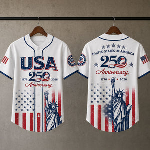 USA 250th Anniversary Patriotic Statue of Liberty Baseball Jersey Shirt