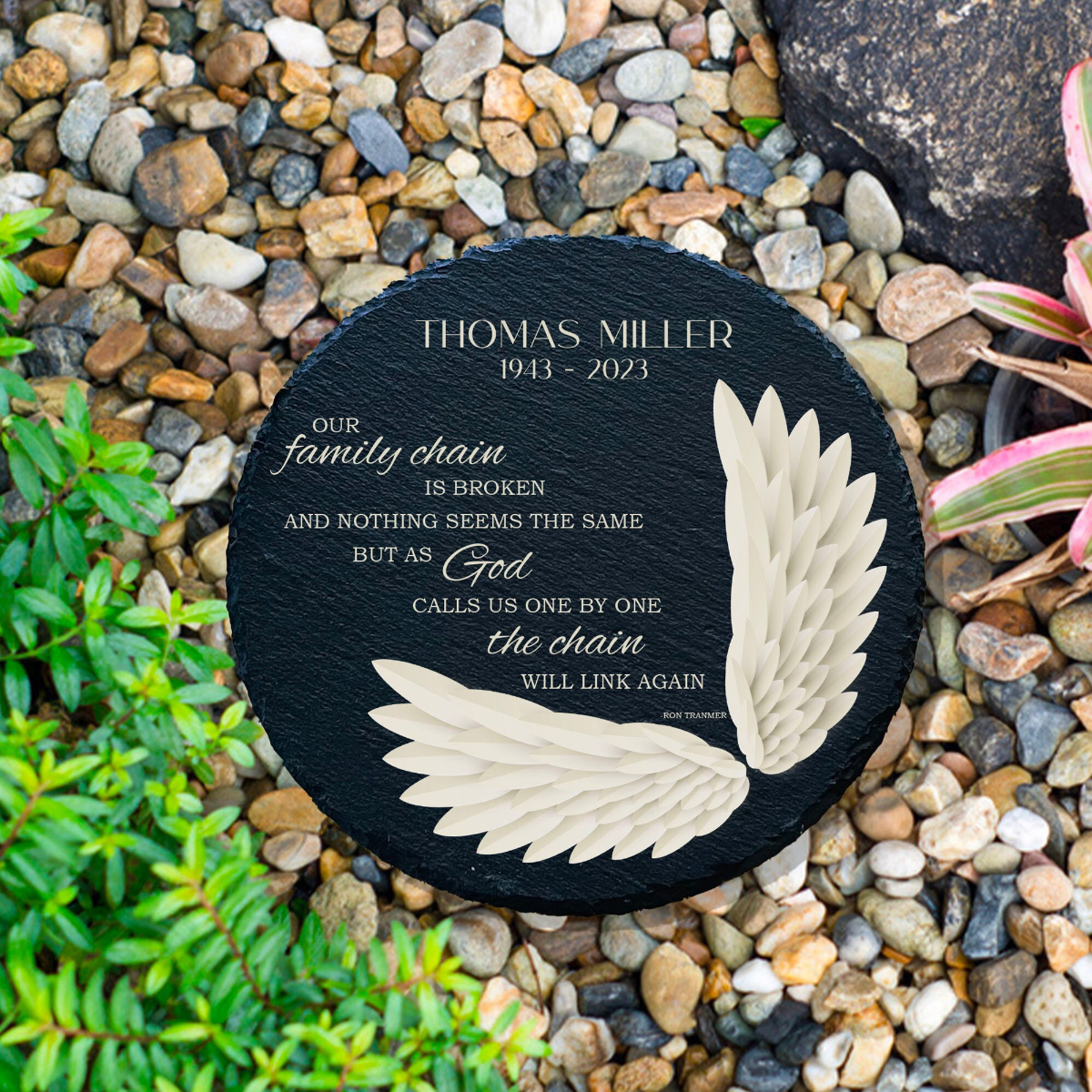 Broken Chain Memorial Garden Stone, Sympathy Gift, Slate Grave Marker, Keepsake, Remembrance, Bereavement Gift, Loss of a Loved One