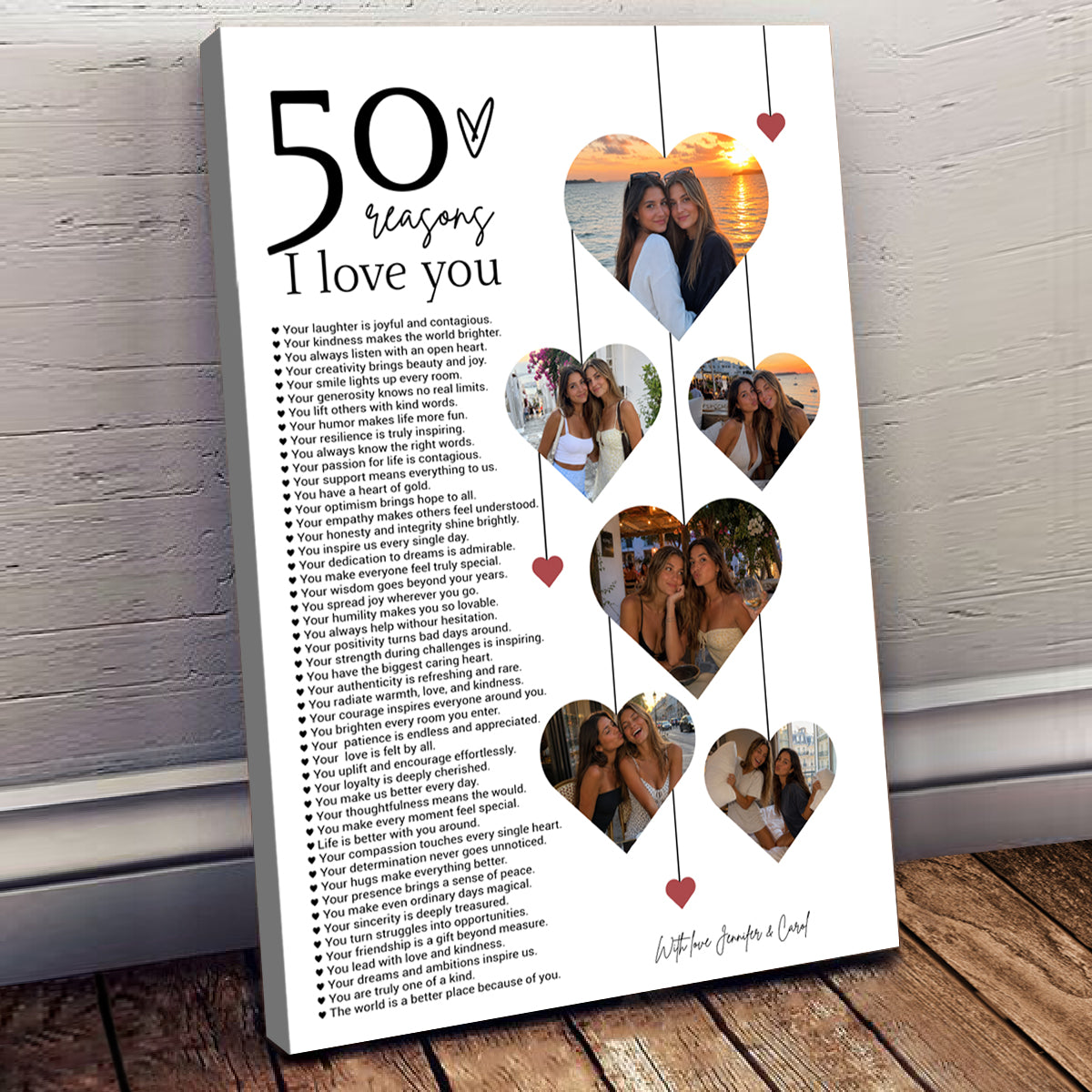 50 Reasons We Love You - Personalized Poster