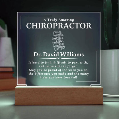 Gift for a Chiropractor - Personalized Acrylic Plaque, Coworker Gift, Gift for Family Chiropractor, Dr Thank You, Retirement Gift